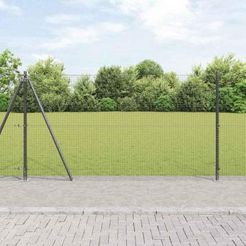 vidaXL Hek met Palen Grijs 1.2 x 50 m Staal, Verzenden