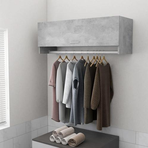 vidaXL Kledingkast 100x32,5x35 cm bewerkt hout betongrijs, Huis en Inrichting, Kasten | Kleerkasten, Nieuw, Verzenden