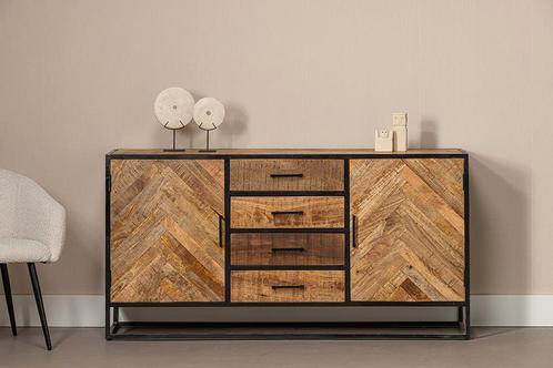 Dressoir Mangohout Gwenn 165 cm, Huis en Inrichting, Kasten | Dressoirs, Nieuw, Verzenden