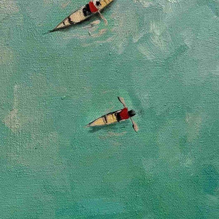 BOB - Canoës-kayaks Course, Antiek en Kunst, Kunst | Schilderijen | Modern