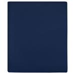 vidaXL Hoeslakens 2 st jersey 100x200 cm katoen marineblauw, Huis en Inrichting, Slaapkamer | Beddengoed, Verzenden, Nieuw