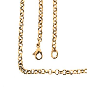 Gouden jasseron schakel collier | 72 cm (ketting, geelgoud) beschikbaar voor biedingen