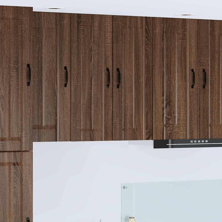 vidaXL Keuken Kast 2 pcs Bruin Eiken 30 x 31 x 80 cm Bewerkt, Huis en Inrichting, Kasten | Overige, Nieuw, Verzenden