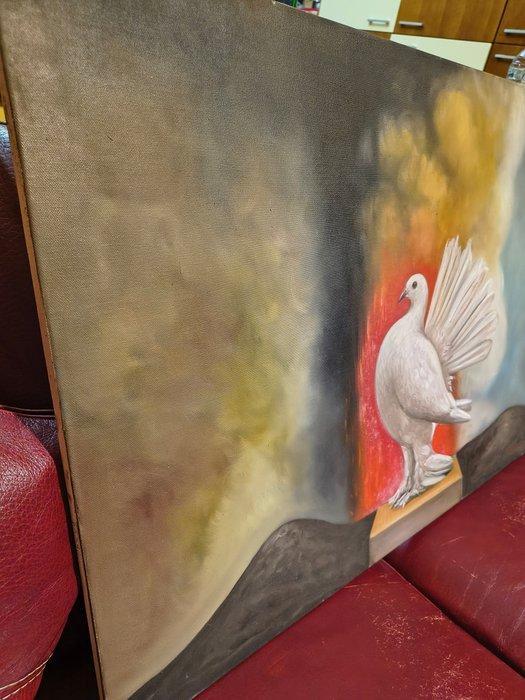 Antonio Sciacca (1957) - Etna e Colomba, Antiquités & Art, Art | Peinture | Moderne