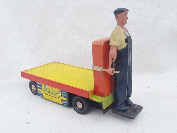 LMZ - Loader Trolley ( BEV ) - Opwindbaar blikken speelgoed, Antiek en Kunst, Antiek | Speelgoed