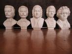 Hoofd van een figuur - Set van 5 vintage witte buste, Antiek en Kunst