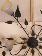 Kroonluchter - Glas, IJzer - Bloemen plafondlamp, Antiek en Kunst