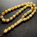 Chapelet tesbih en ambre baltique au motif tigre, 60,6 g,