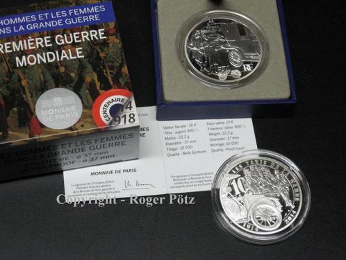 Frankreich 10 Euro 2014 zilver 100 Jahre I wereldoorlog M..., Postzegels en Munten, Munten | Europa | Euromunten, België, Verzenden