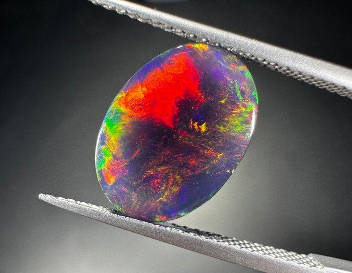 2,40ct Zwarte Opaal Cabochon- 0.48 g, Verzamelen, Mineralen en Fossielen
