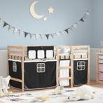 vidaXL Kinderhoogslaper met gordijnen 90x200 cm grenenhout, Verzenden, Nieuw