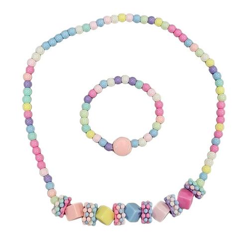 Fako Bijoux® - Kinderketting en Armband - Plastic - Blokjes, Handtassen en Accessoires, Kettingen, Verzenden