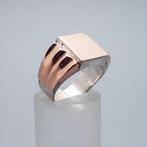 Zilveren Art Deco Roségoud vergulde Zegelring - Ring