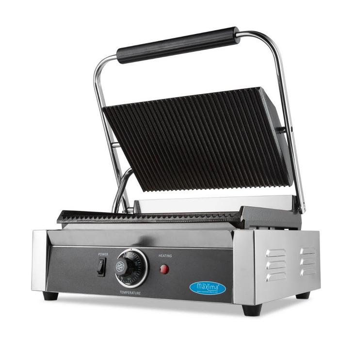 Contactgrill - Gegroefd - Enkele Grillplaat - 33,5 cm, Elektronische apparatuur, Contactgrills, Nieuw, Verzenden