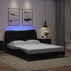 vidaXL Bedframe met LED-verlichting kunstleer zwart 140x200, Huis en Inrichting, Slaapkamer | Bedden, Verzenden, Nieuw