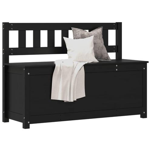 vidaXL Bankje 110x41x76,5 cm massief grenenhout zwart, Huis en Inrichting, Overige Huis en Inrichting, Nieuw, Verzenden