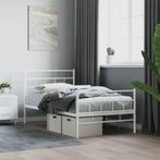 vidaXL Bedframe met hoofd- en voeteneinde metaal wit 90x200, Huis en Inrichting, Slaapkamer | Bedden, Verzenden, Nieuw