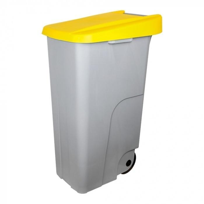 Rolcontainer | Kunststof (Grijs/Geel) | 110L | Klapdeksel |, Zakelijke goederen, Horeca | Keukenapparatuur, Nieuw in verpakking