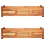vidaXL Plantenbakken verhoogd 2 st 100x30x25 cm acaciahout, Tuin en Terras, Verzenden, Nieuw