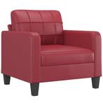 Fauteuil Wijnrood Kunstleer 60cm - Retour Deal -40%, Huis en Inrichting, Fauteuils, Verzenden, Nieuw, 75 tot 100 cm, 75 tot 100 cm