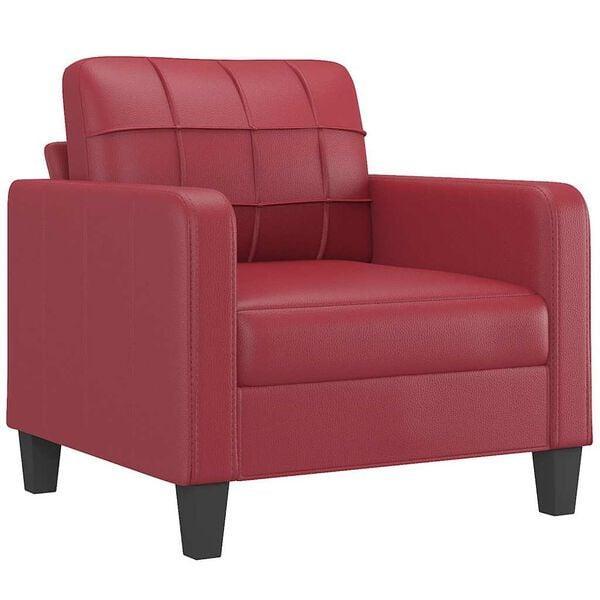 Fauteuil Wijnrood Kunstleer 60cm - Retour Deal -40%, Huis en Inrichting, Fauteuils, 75 tot 100 cm, 75 tot 100 cm, Nieuw, Verzenden