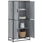 vidaXL Hoge kast 68x35x139 cm bewerkt hout grijs sonoma, Huis en Inrichting, Verzenden, Nieuw