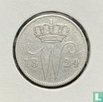 Nederland 25 cent 1824, Postzegels en Munten, Verzenden, 5 cent, Losse munt, Goud