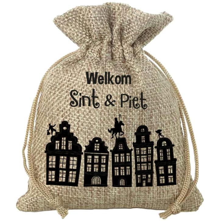Cadeauzakje Welkom Sint En Piet 25cm, Hobby en Vrije tijd, Feestartikelen, Nieuw, Verzenden