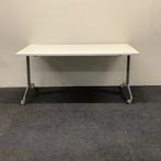 Inklapbare verrijdbare klaptafel 160x80 cm, wit blad -, Maison & Meubles, Bureaux, Bureau