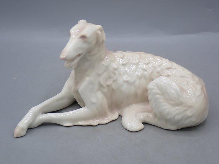 Passau - Figuur - Recumbent Borzoi - Porselein, Antiek en Kunst, Antiek | Glaswerk en Kristal