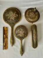 Art déco Ensemble de toilette (5) - Laiton, Verre -