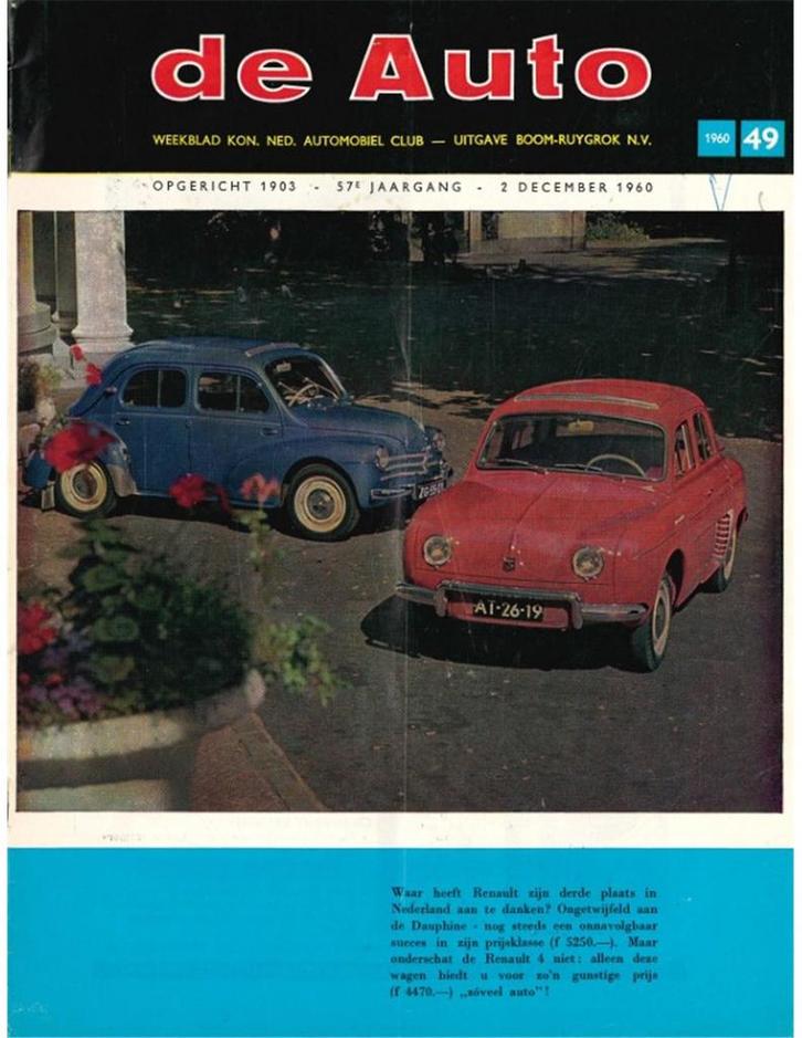 1960 DE AUTO MAGAZINE 49 NEDERLANDS, Boeken, Auto's | Folders en Tijdschriften