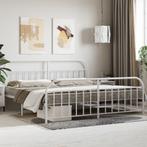 vidaXL Bedframe met hoofd- en voeteneinde metaal wit 200x200, Huis en Inrichting, Slaapkamer | Bedden, Verzenden, Nieuw