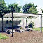 vidaXL Tuinprieel met uittrekbaar dak 4x3 m crèmekleurig, Tuin en Terras, Verzenden, Nieuw