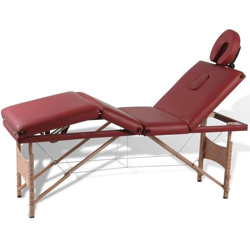 vidaXL Massagetafel inklapbaar met houten frame (vier delen, Sport en Fitness, Massageproducten, Nieuw, Verzenden