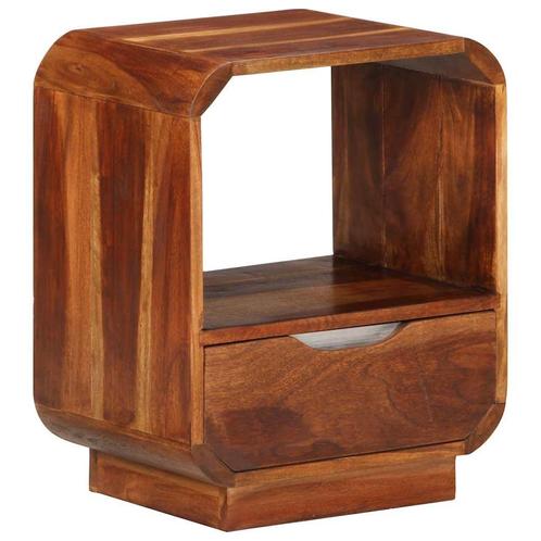 vidaXL Nachtkastje met lade 40x30x50 cm massief acaciahout, Huis en Inrichting, Slaapkamer | Nachtkastjes, Nieuw, Verzenden