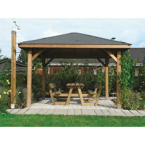 Paviljoen in hout - modulair geimpregneerd modulair 3472 x, Tuin en Terras, Tuinhuizen, Nieuw