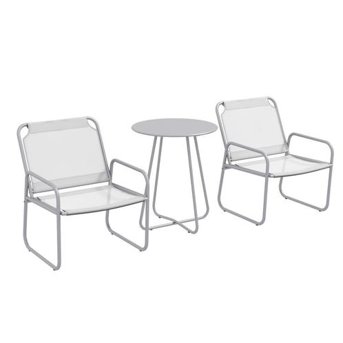 Balkonmeubelset - Mesh - 3-delig - Lichtgrijs, Tuin en Terras, Tuinsets en Loungesets, Nieuw, Ophalen of Verzenden