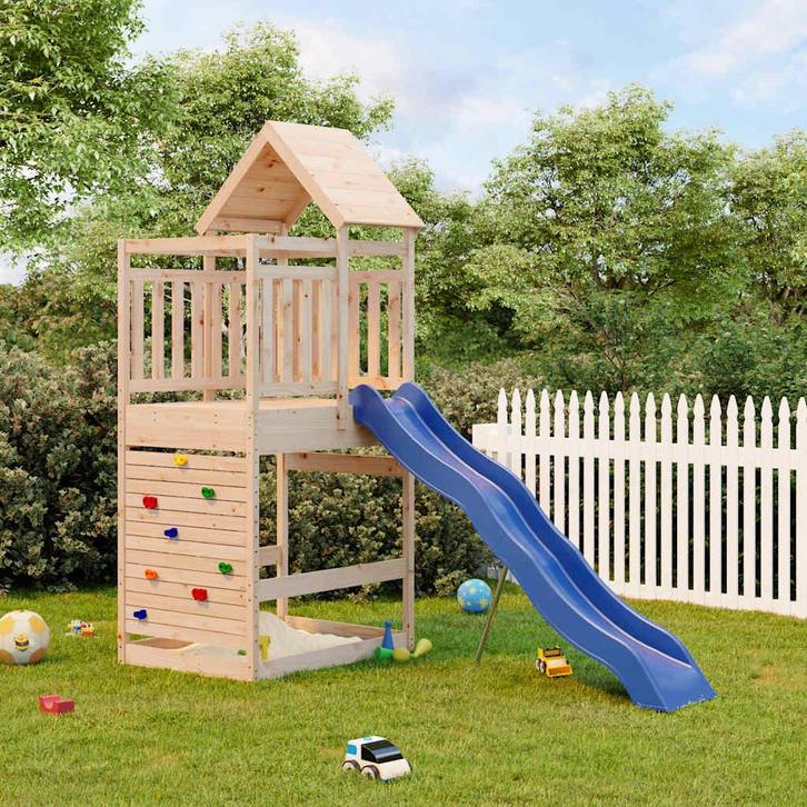 vidaXL Speelhuis massief grenenhout, Kinderen en Baby's, Speelgoed | Buiten | Speeltoestellen, Nieuw, Verzenden