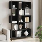 vidaXL Boekenkast 102x28x172 cm bewerkt hout zwart, Huis en Inrichting, Verzenden, Nieuw