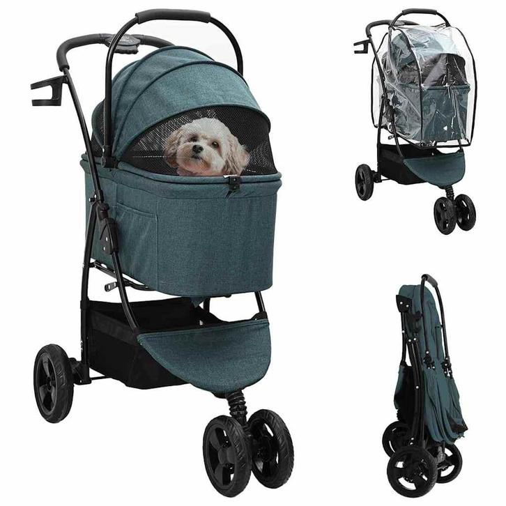 vidaXL Opvouwbare Huisdier Kinderwagen Groen 78 x 54 x 101, Dieren en Toebehoren, Overige Dieren-accessoires, Nieuw, Verzenden