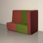 Frontseat treinbank, groen / rood, 2 delen, 180 x 74 cm, Huis en Inrichting, Ophalen of Verzenden, Gebruikt