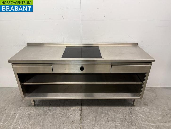 RVS Werktafel met inbouw inductie Fornuis 188 cm 400V Horeca, Zakelijke goederen, Horeca | Keukenapparatuur, Ophalen of Verzenden