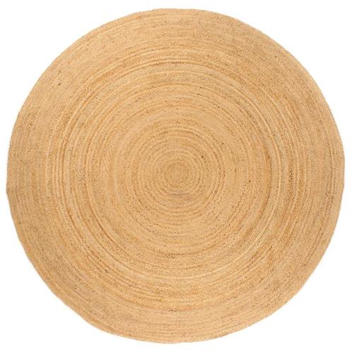 vidaXL Tapijt rond 240 cm gevlochten jute, Huis en Inrichting, Stoffering | Tapijten en Vloerkleden, Nieuw, Verzenden