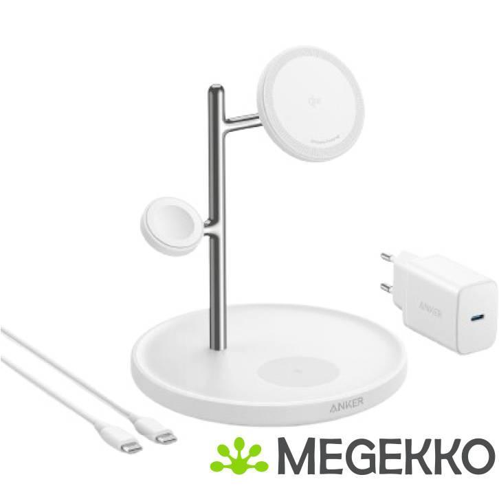Anker MagGo 3-in-1 Cube Oplader 15W Wit, Computers en Software, Pc- en Netwerkkabels, Nieuw, Verzenden