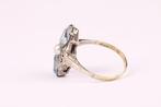 Ring - 14 karaat Zilver, Geel goud - art deco, Handtassen en Accessoires, Nieuw