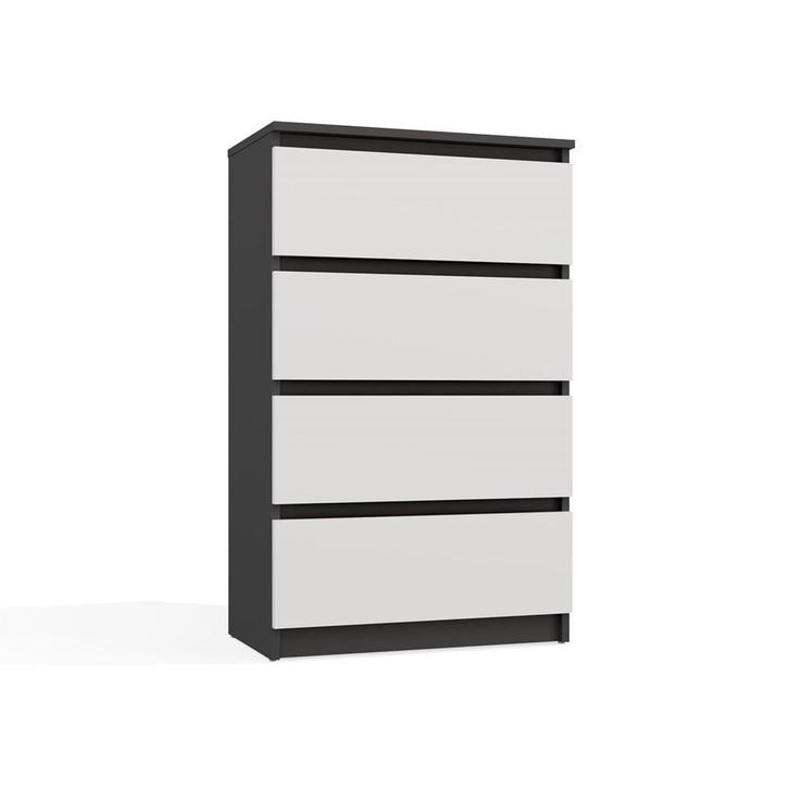Ladekast M 4 lades antraciet wit 70 cm breed Antraciet wit, Huis en Inrichting, Kasten | Ladekasten, Nieuw, 3 of 4 laden, Overige houtsoorten