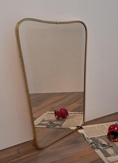 Wandspiegel - Messing - Spiegel met messing lijst, Antiek en Kunst, Kunst | Designobjecten