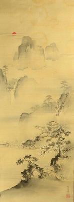 Een groot Chinees schilderij: Laatter terugkeer van een