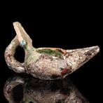 Seljuk Groene glazuur aardewerken olielamp (Zonder, Antiek en Kunst